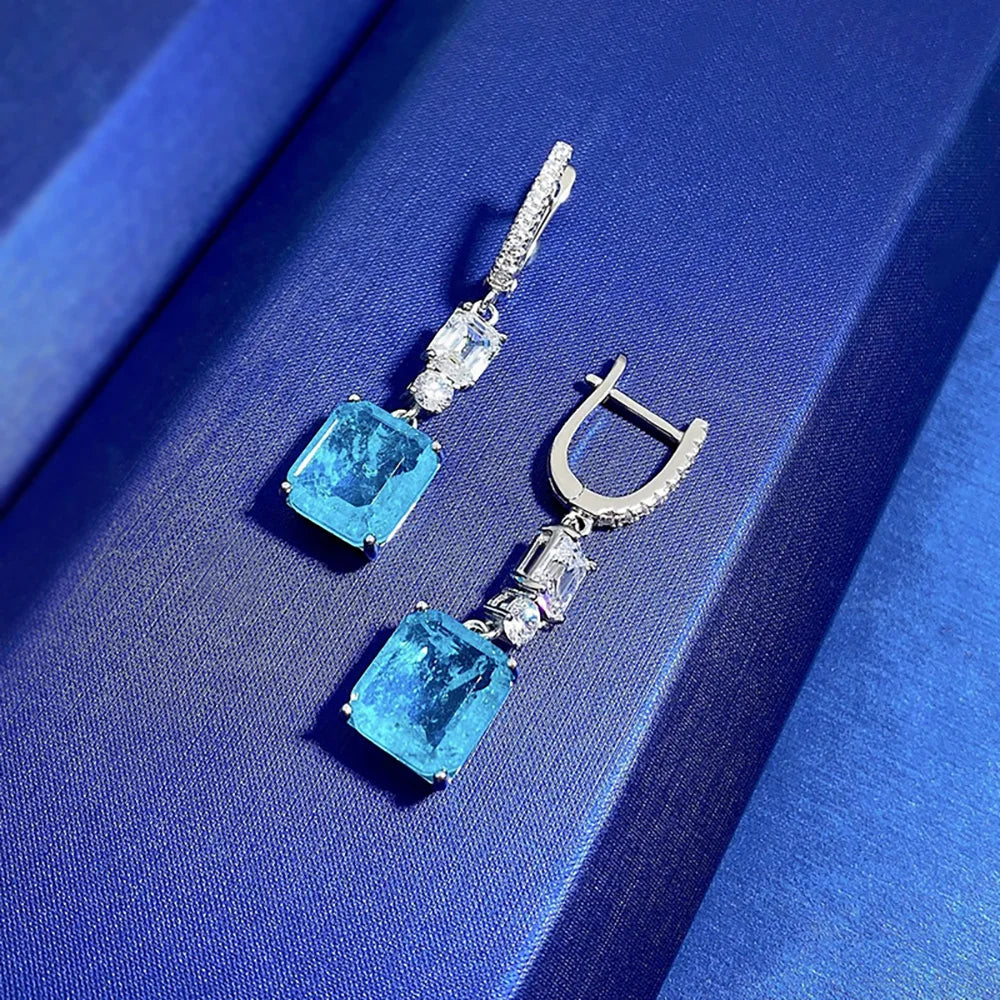 Emerald Paraiba Tourmaline Drop Earrings