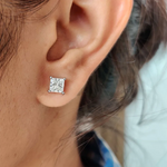 2Carat Princess Cut Moissanite Earrings