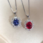 2CT Oval Shape Ruby Sapphire Pendant