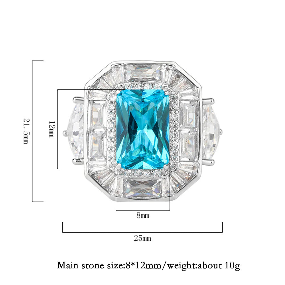 Sapphire Emerald Aquamarine Ring