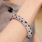 High Carbon Zirconia Stone Black Spot Leopard Style Bracelets