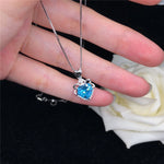 2CT Heart Light Blue Diamond Pendant
