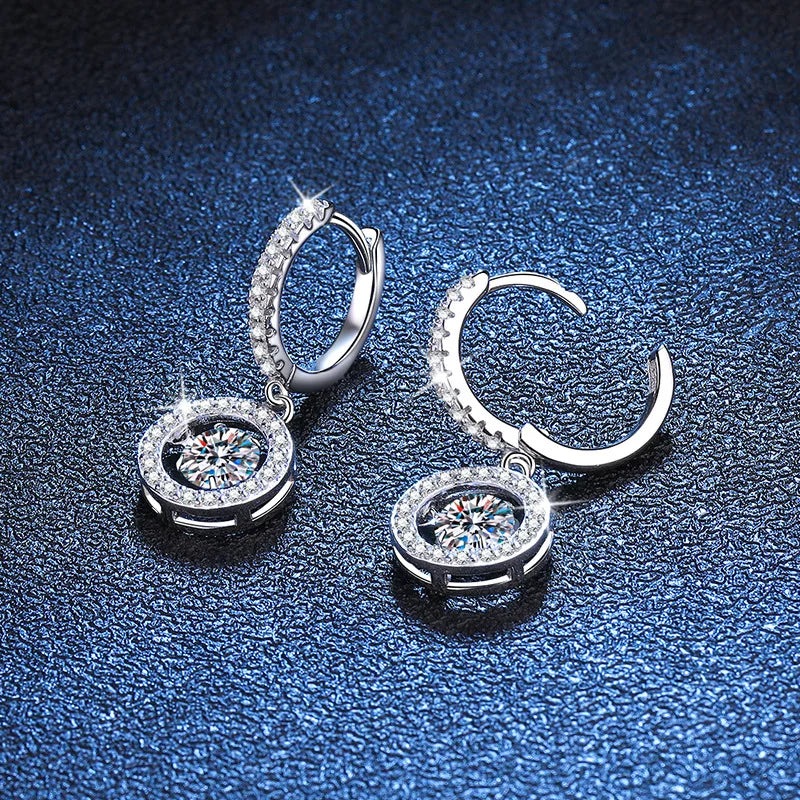 0.5 Carat Real Moissanite Beating Heart Drop Earring