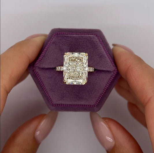 14K yellow Gold Radiant Cut Lab Grown Diamond Ring