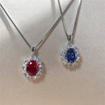 2CT Oval Shape Ruby Sapphire Pendant