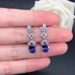 Oval Shape Blue Diamond Stud Earring