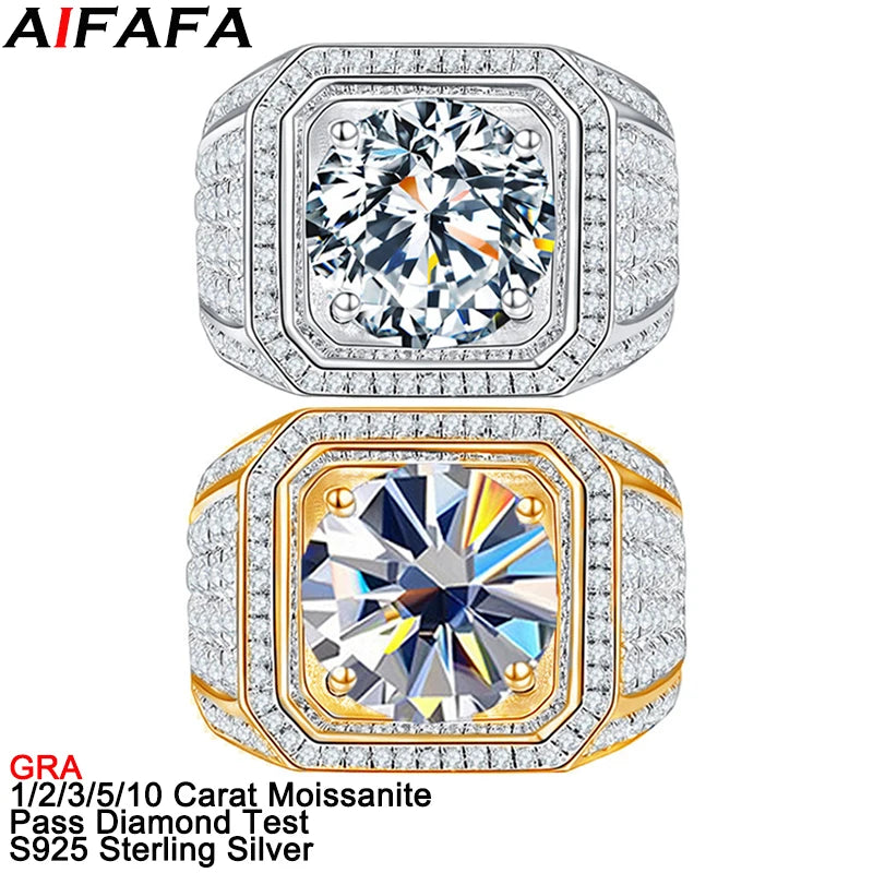 Moissanite Sparkle Lab Diamond S925 Silver Ring