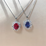 2CT Oval Shape Ruby Sapphire Pendant