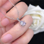 White Gold 0.5CT Round Moissanite Pendant