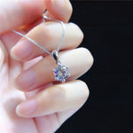 White Gold 0.5CT Round Moissanite Pendant