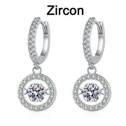 0.5 Carat Real Moissanite Beating Heart Drop Earring