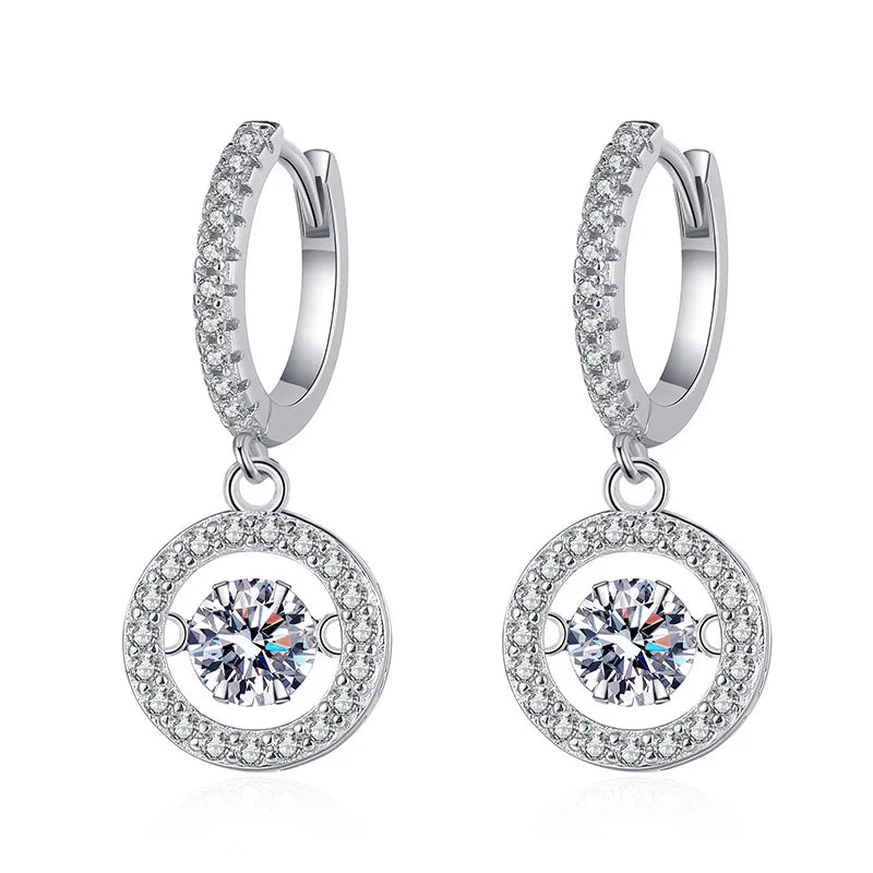 0.5 Carat Real Moissanite Beating Heart Drop Earring