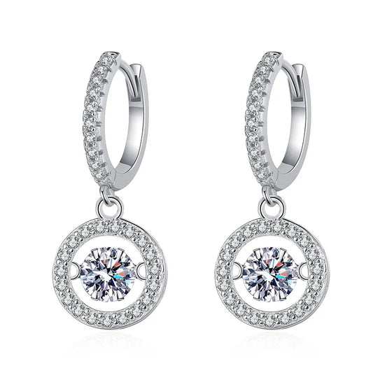 0.5 Carat Real Moissanite Beating Heart Drop Earring