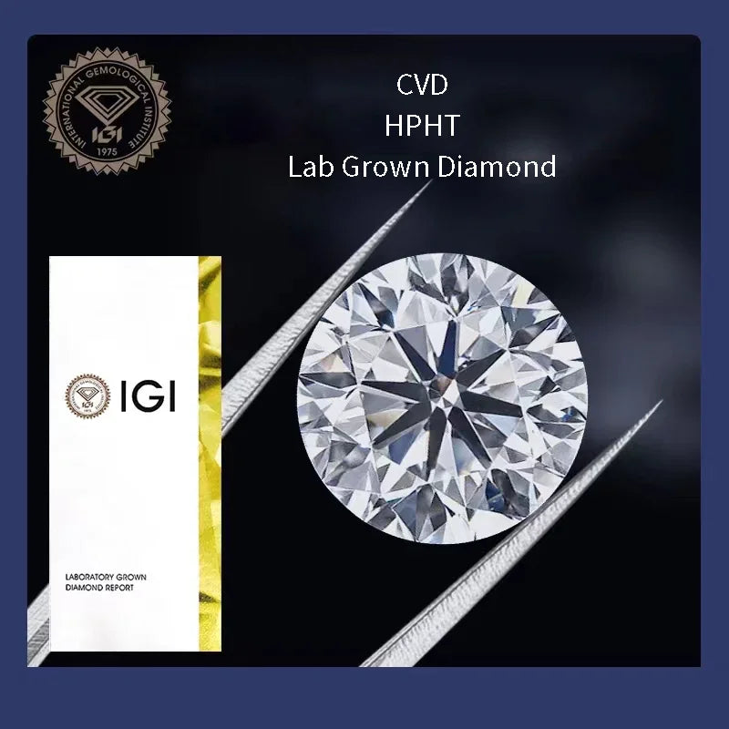 Round Shape 1.006ct CVD Lab Grown Diamond With IGI Ring